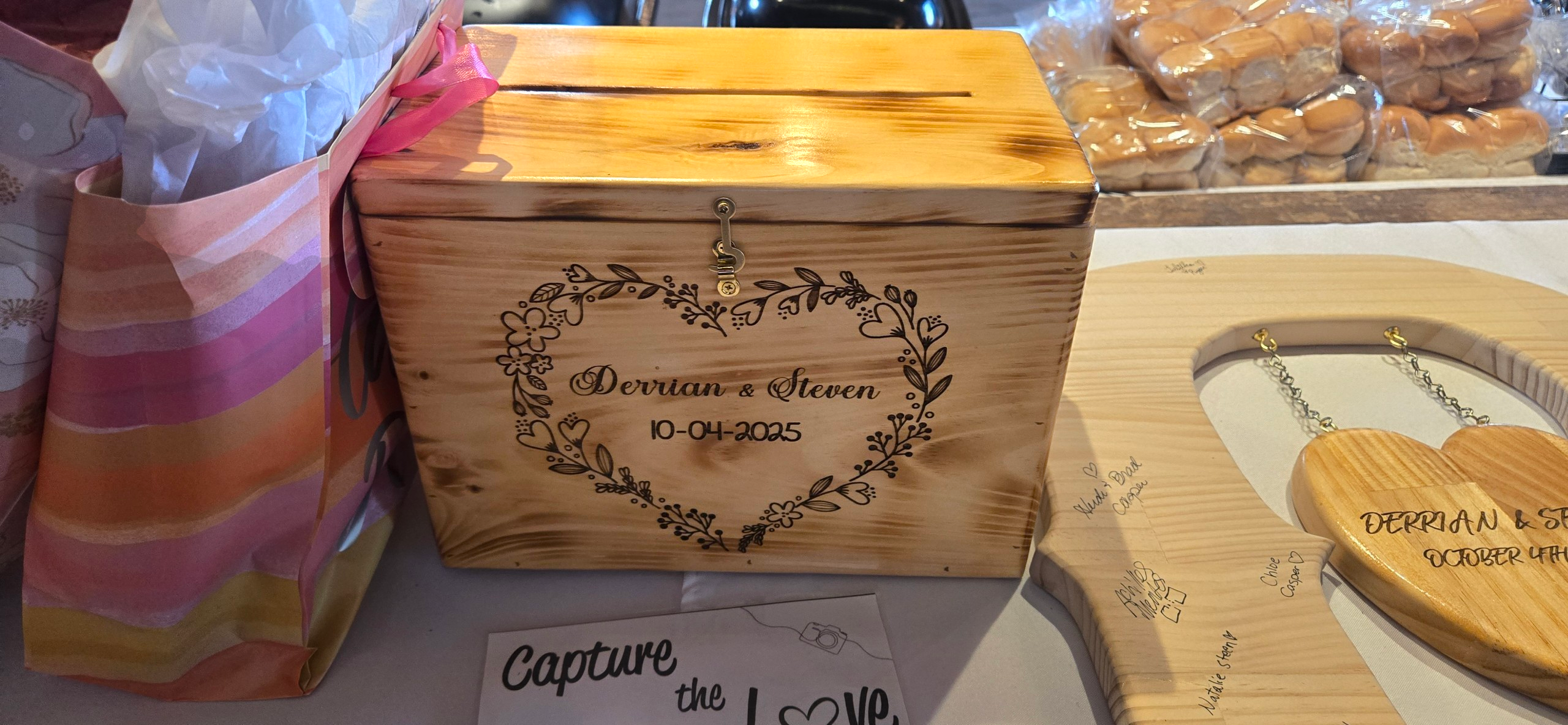 Engraved Wedding Card Box